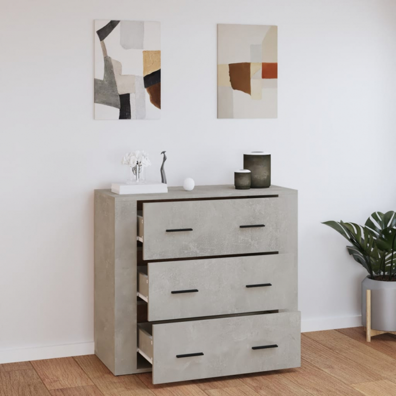 Sideboard Betongrau 80x33x70 cm Holzwerkstoff