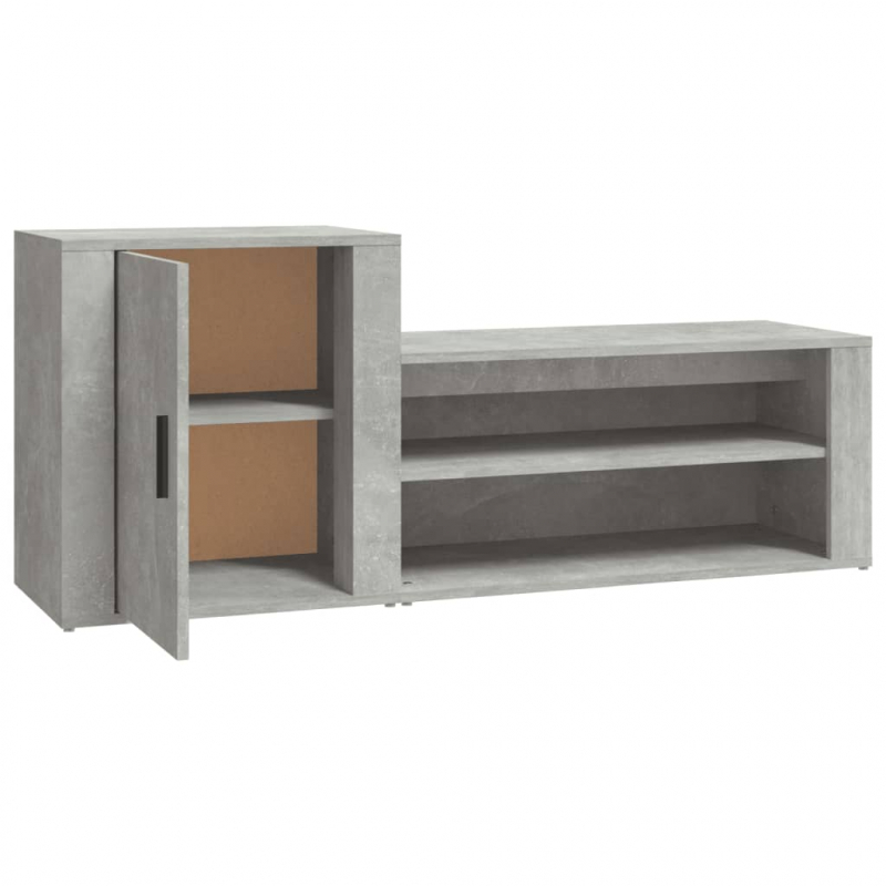 Schuhschrank Betongrau 130x35x54 cm Holzwerkstoff