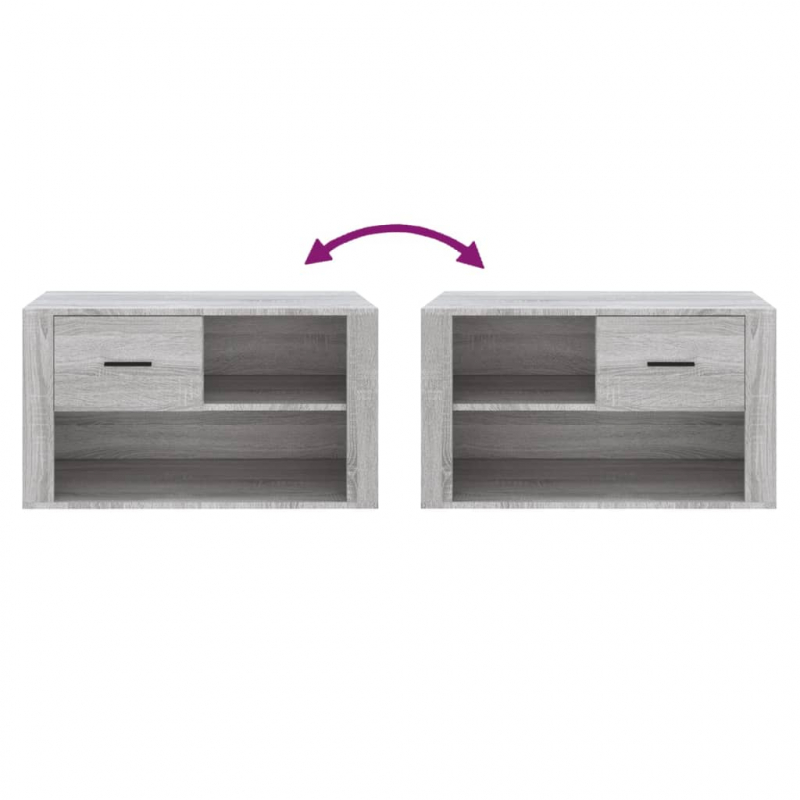 Schuhschrank Grau Sonoma 80x35x45 cm Holzwerkstoff