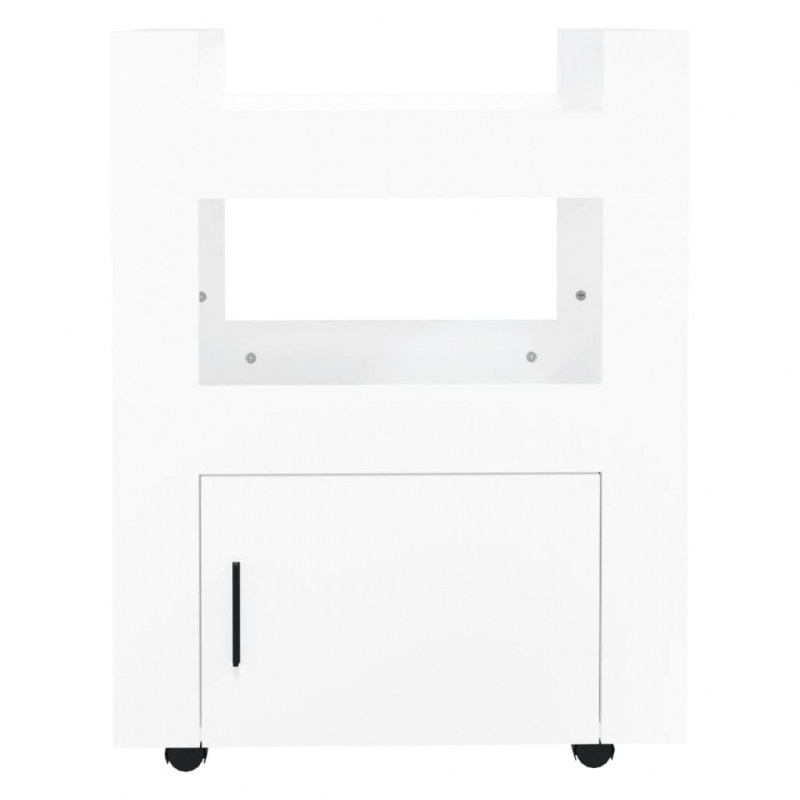 Küchenwagen Hochglanz-Weiß 60x45x80 cm Holzwerkstoff