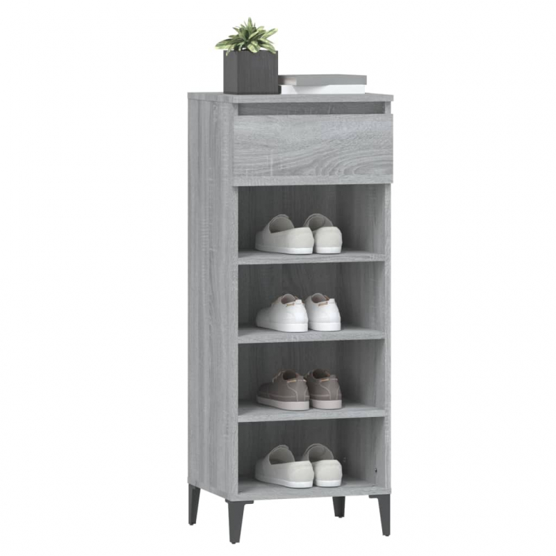 Schuhregal Grau Sonoma 40x36x105 cm Holzwerkstoff