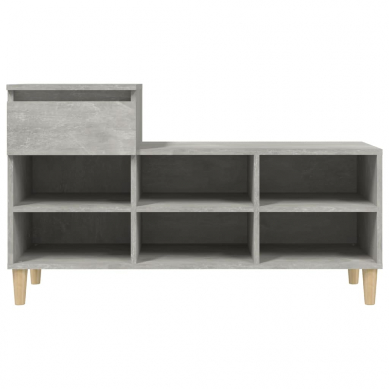 Schuhregal Betongrau 102x36x60 cm Holzwerkstoff