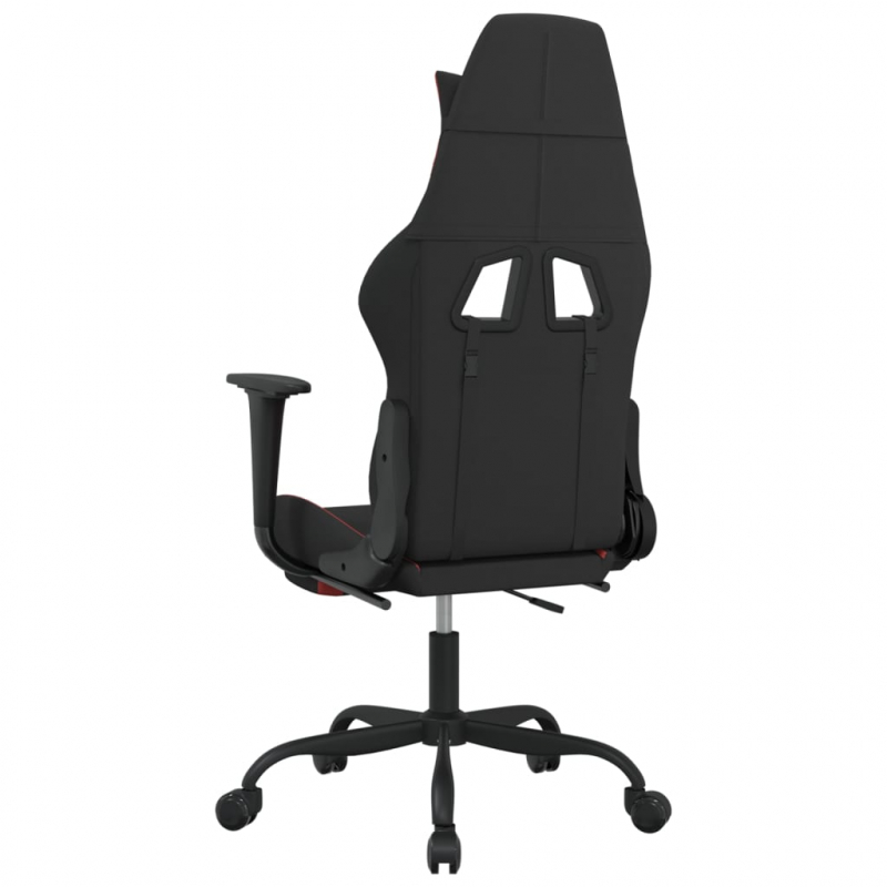 Gaming-Stuhl mit Fußstütze Schwarz und Rot Stoff