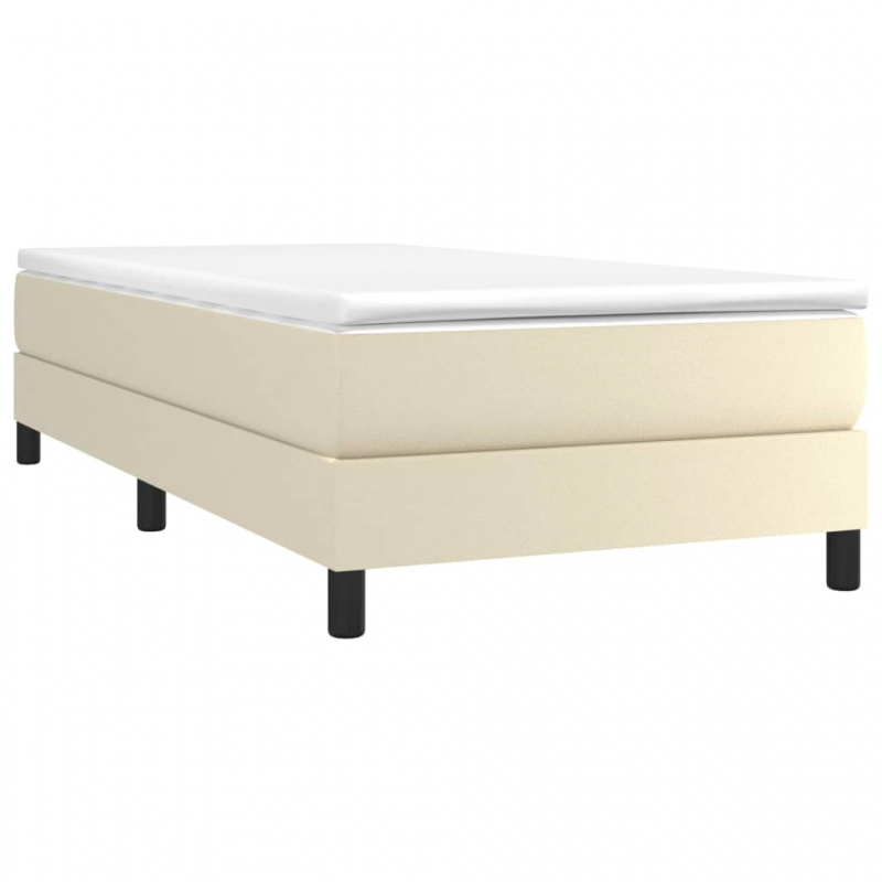 Bettgestell Creme 90x190 cm Kunstleder