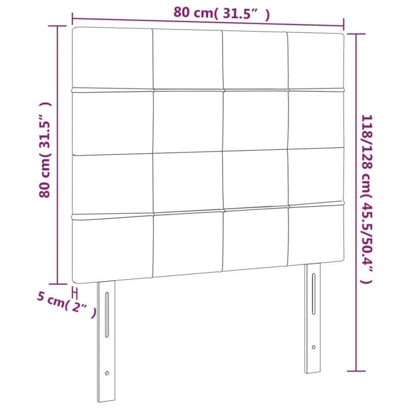 Kopfteile 2 Stk. Dunkelgrün 80x5x78/88 cm Samt