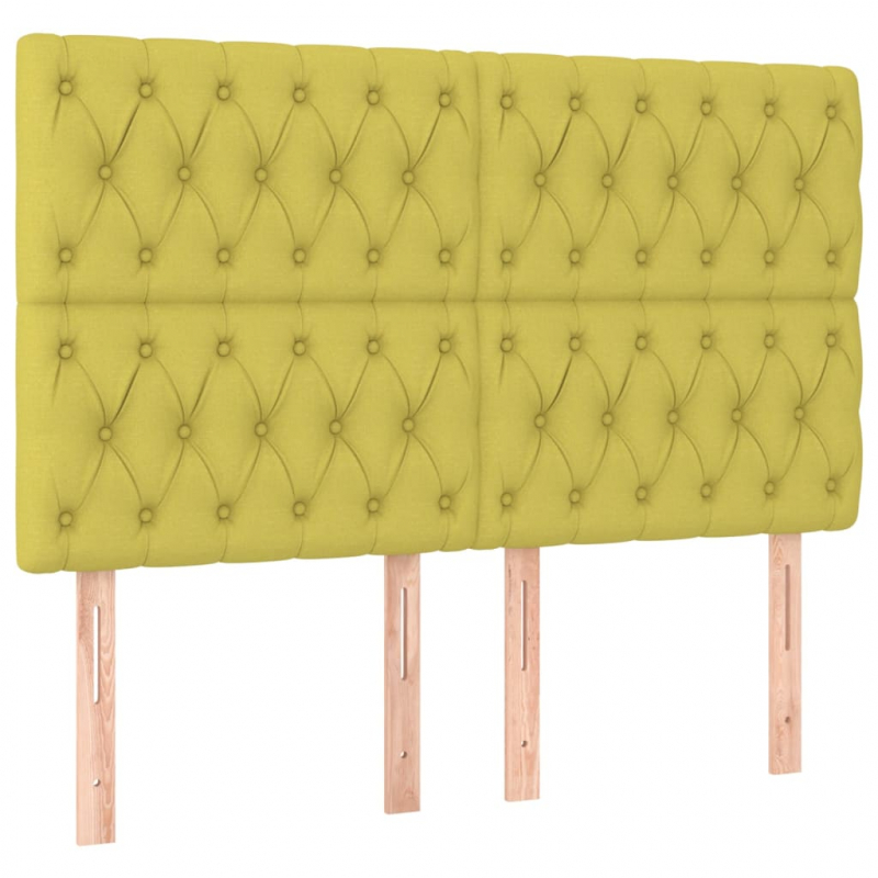 Kopfteile 4 Stk. Grün 80x7x78/88 cm Stoff