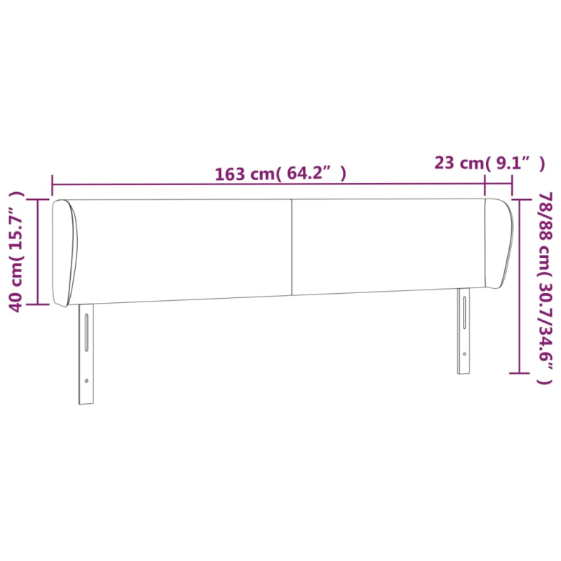 Kopfteil mit Ohren Cappuccino-Braun 163x23x78/88 cm Kunstleder