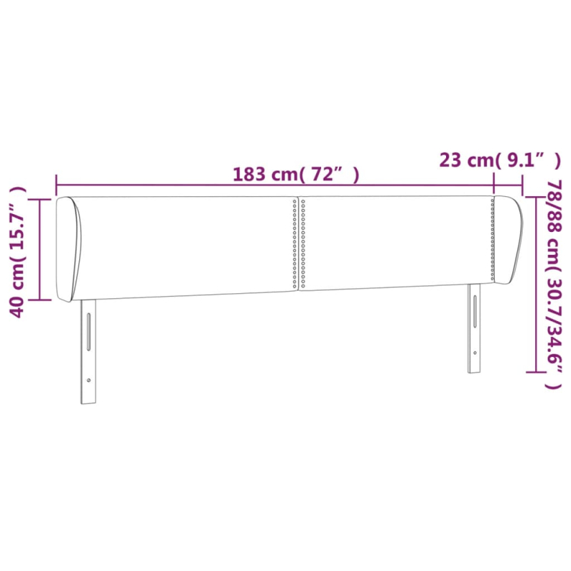 Kopfteil mit Ohren Blau 147x23x78/88 cm Stoff