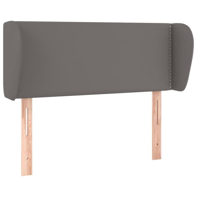 Kopfteil mit Ohren Grau 93x23x78/88 cm Kunstleder