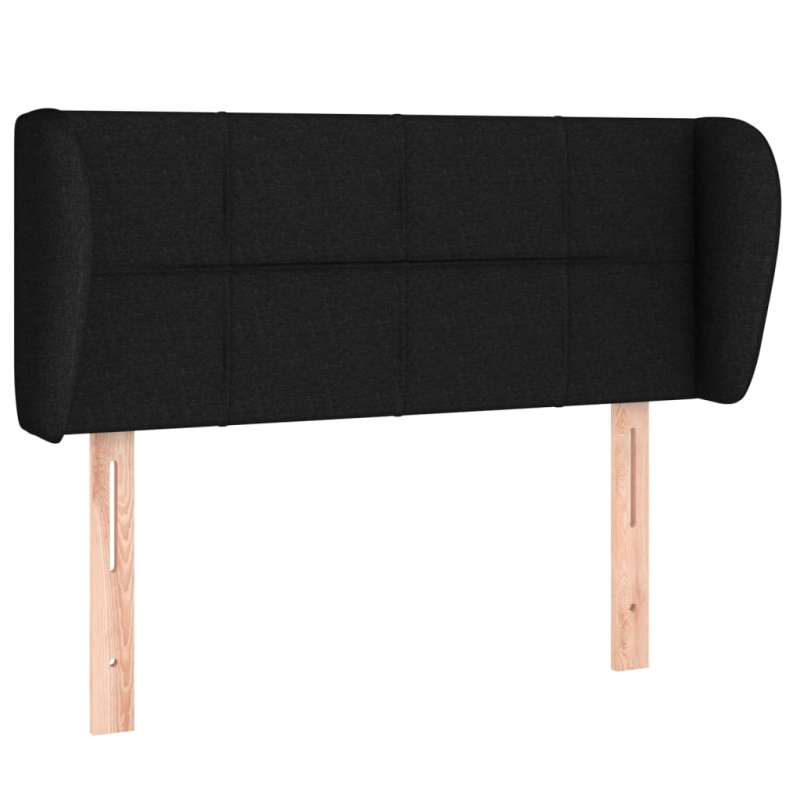 Kopfteil mit Ohren Schwarz 83x23x78/88 cm Stoff