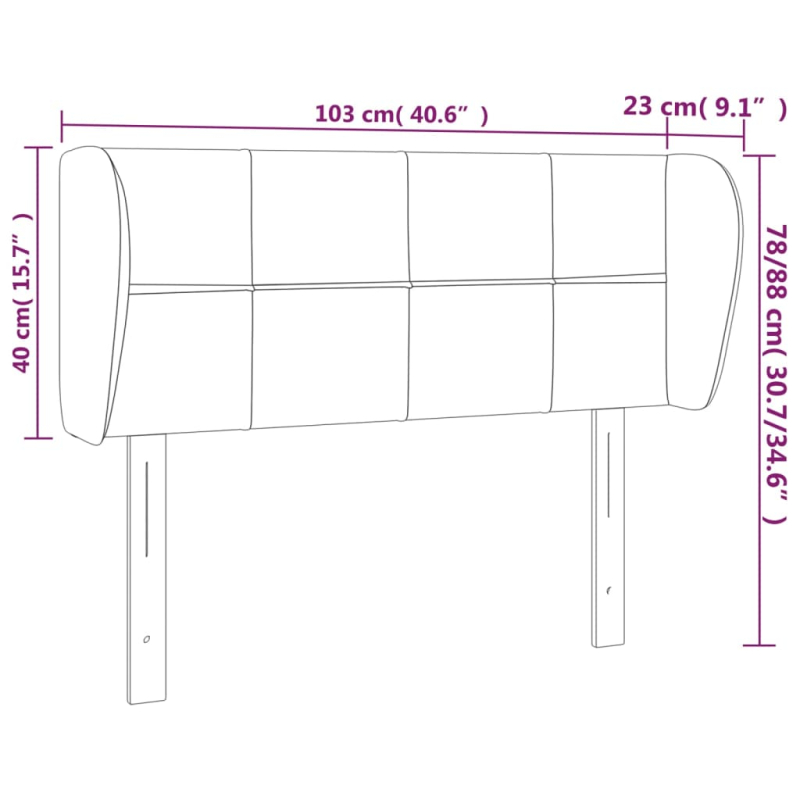 Kopfteil mit Ohren Blau 103x23x78/88 cm Stoff