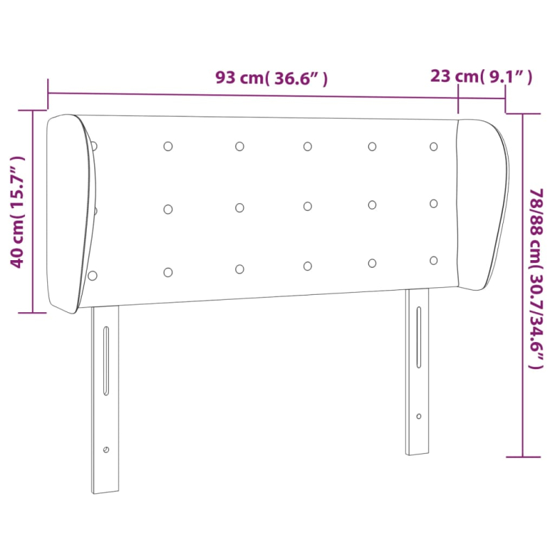 Kopfteil mit Ohren Cappuccino-Braun 93x23x78/88 cm Kunstleder