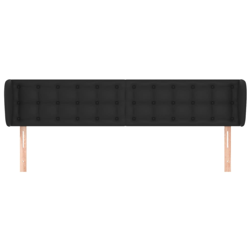 Kopfteil mit Ohren Schwarz 183x23x78/88 cm Kunstleder