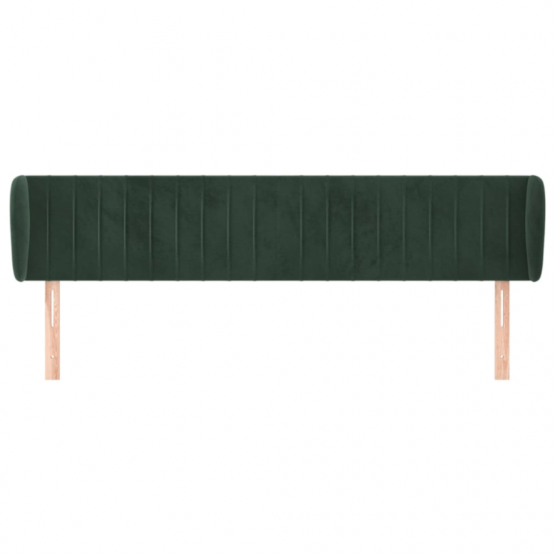 Kopfteil mit Ohren Dunkelgrün 203x23x78/88 cm Samt