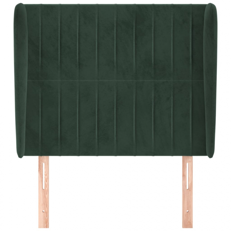 Kopfteil mit Ohren Dunkelgrün 83x23x118/128 cm Samt