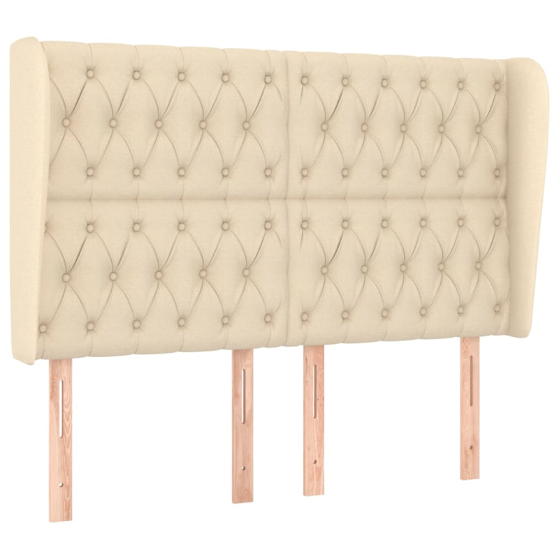 Kopfteil mit Ohren Creme 163x23x118/128 cm Stoff