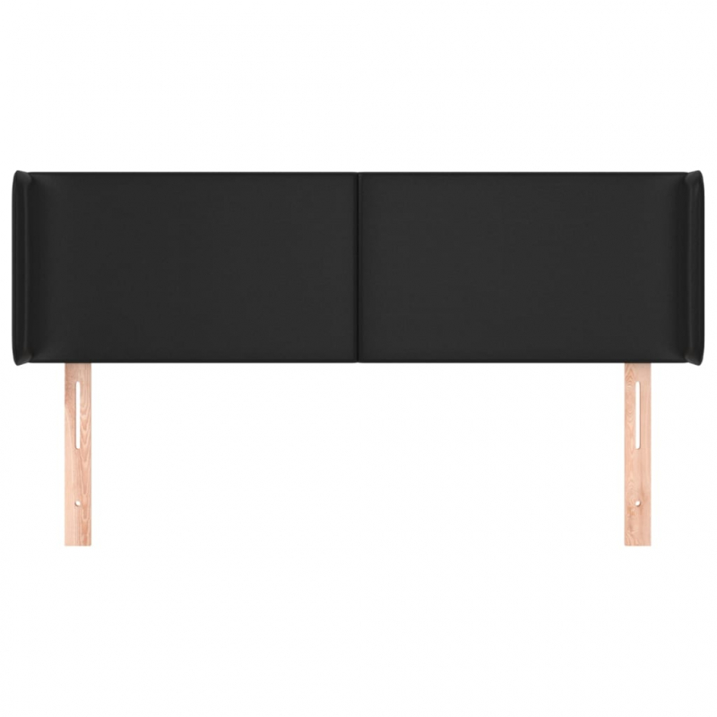 Kopfteil mit Ohren Schwarz 147x16x78/88 cm Kunstleder