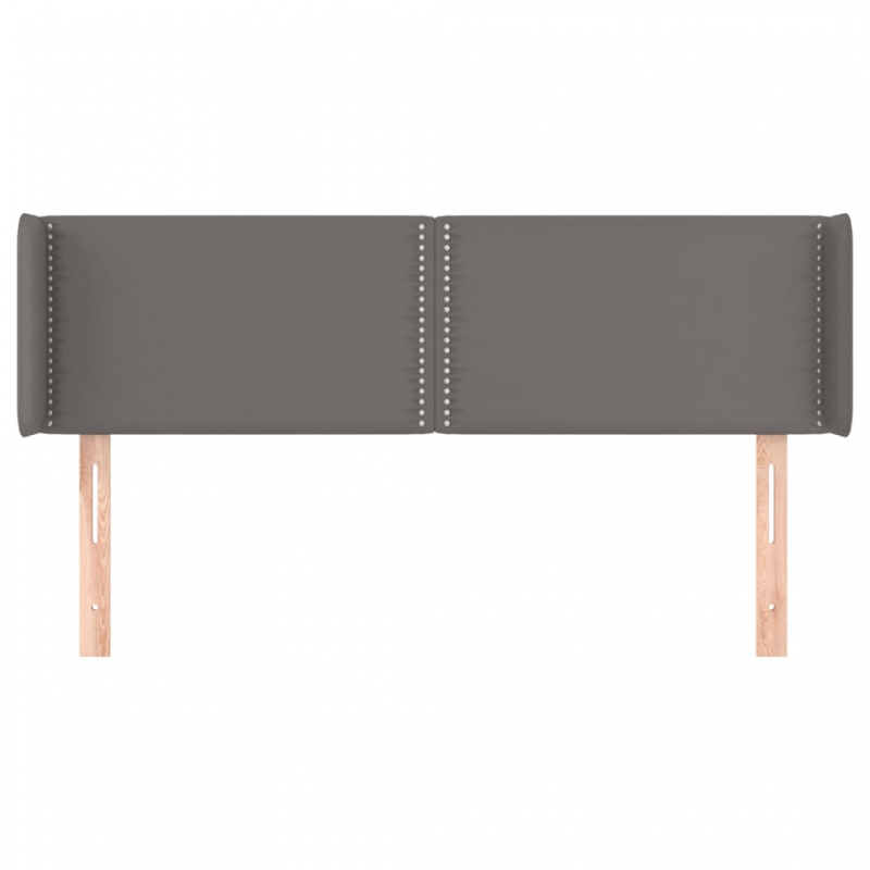Kopfteil mit Ohren Grau 147x16x78/88 cm Kunstleder