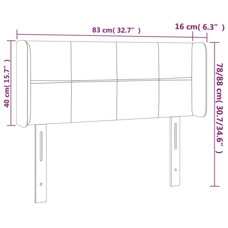 Kopfteil mit Ohren Dunkelbraun 83x16x78/88 cm Stoff