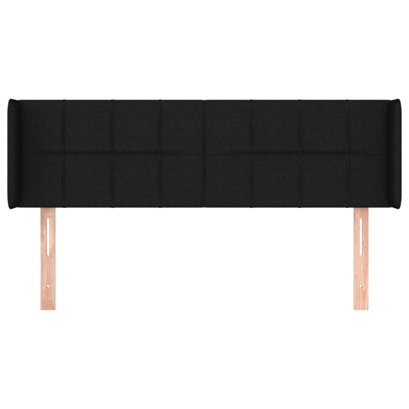Kopfteil mit Ohren Schwarz 147x16x78/88 cm Stoff