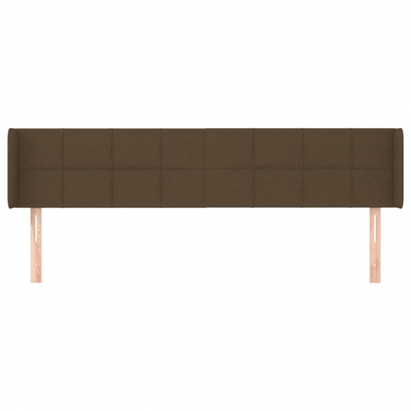 Kopfteil mit Ohren Dunkelbraun 203x16x78/88 cm Stoff