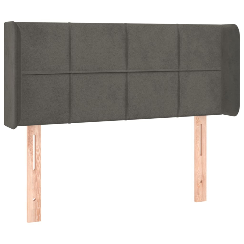 Kopfteil mit Ohren Dunkelgrau 103x16x78/88 cm Samt
