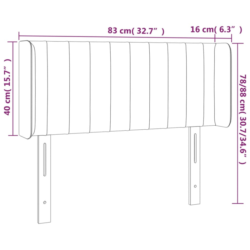 Kopfteil mit Ohren Dunkelbraun 83x16x78/88 cm Stoff