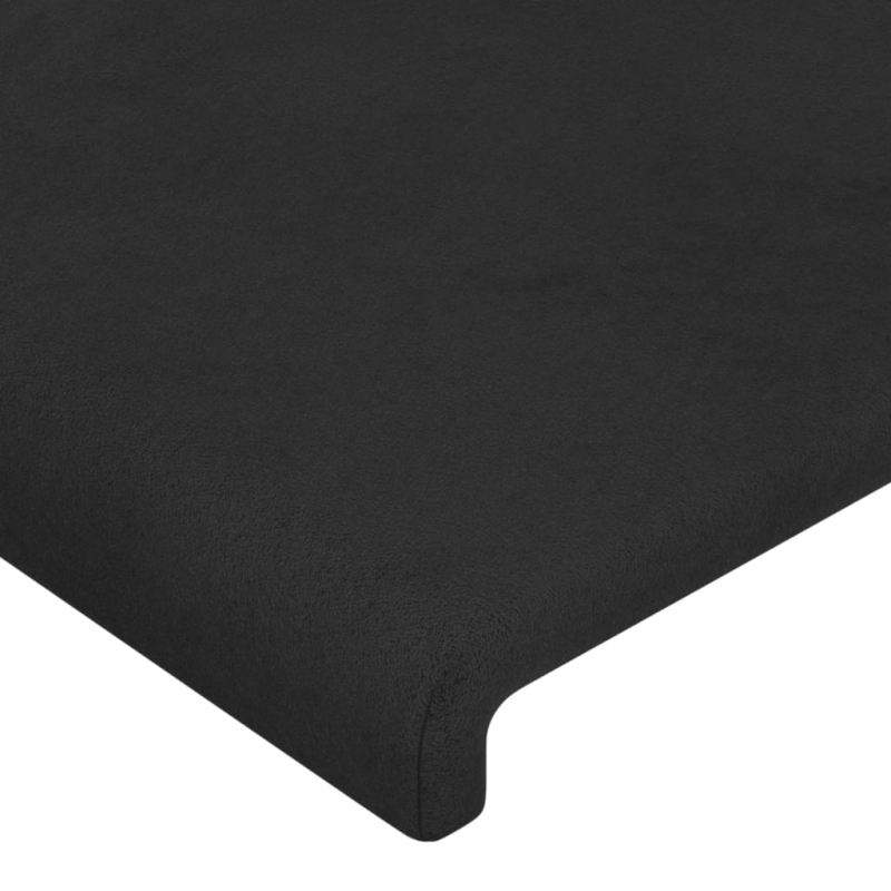 Kopfteil mit Ohren Schwarz 163x16x118/128 cm Samt