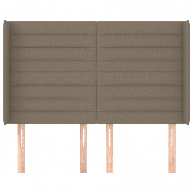 Kopfteil mit Ohren Taupe 147x16x118/128 cm Stoff