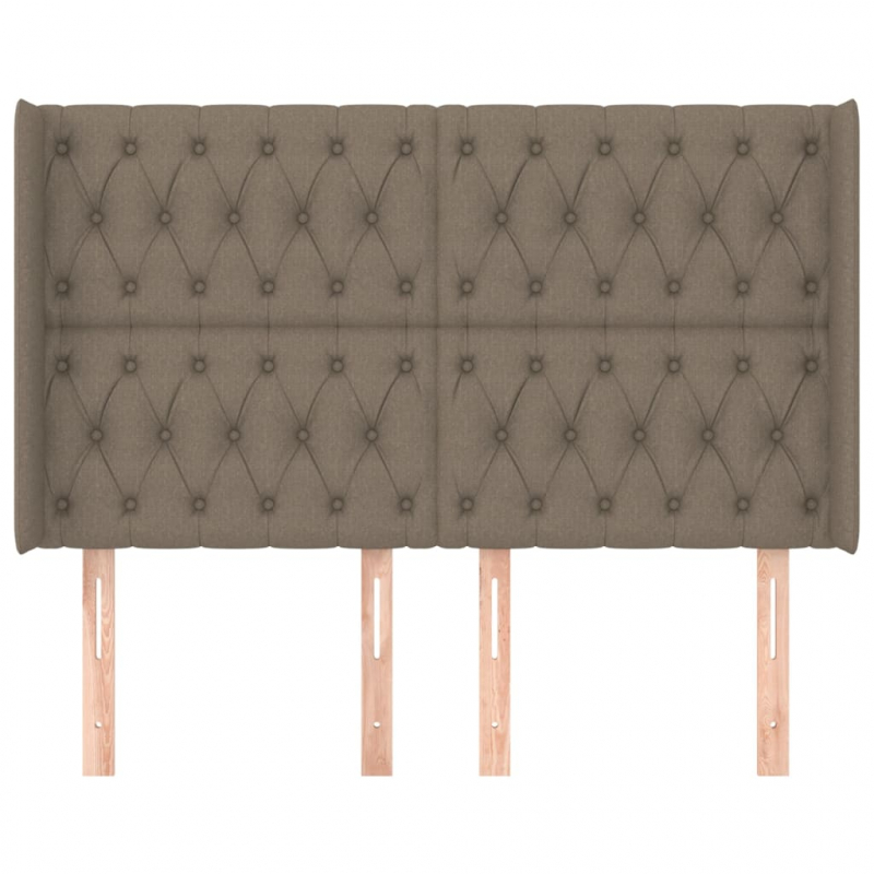 Kopfteil mit Ohren Taupe 163x16x118/128 cm Stoff