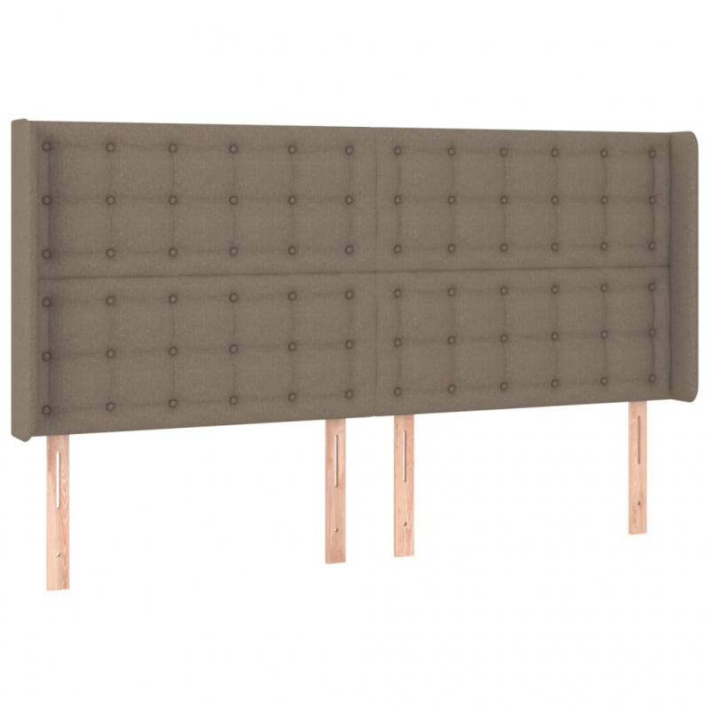Kopfteil mit Ohren Taupe 163x16x118/128 cm Stoff