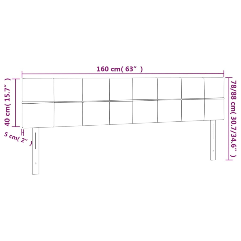 LED Kopfteil Dunkelgrün 160x5x78/88 cm Samt