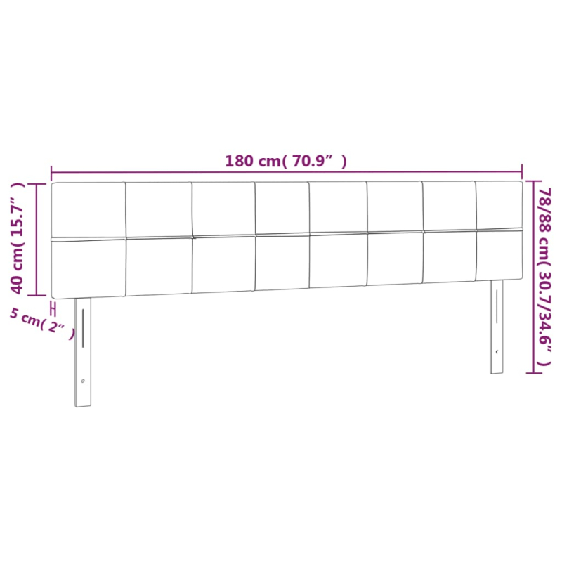 LED Kopfteil Dunkelblau 180x5x78/88 cm Samt