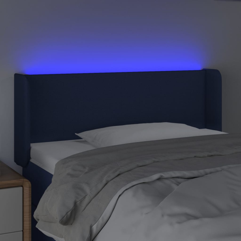 LED Kopfteil Blau 83x16x78/88 cm Stoff