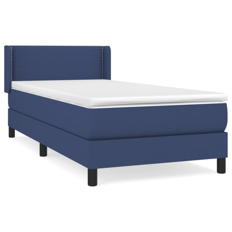 Boxspringbett mit Matratze Blau 90x190 cm Stoff