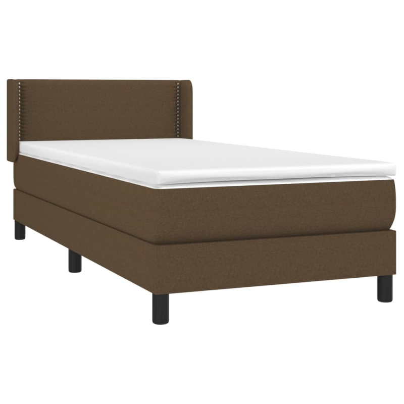 Boxspringbett mit Matratze Dunkelbraun 90x200 cm Stoff