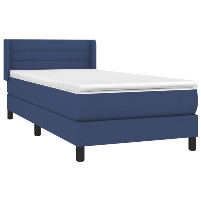 Boxspringbett mit Matratze Blau 90x190 cm Stoff