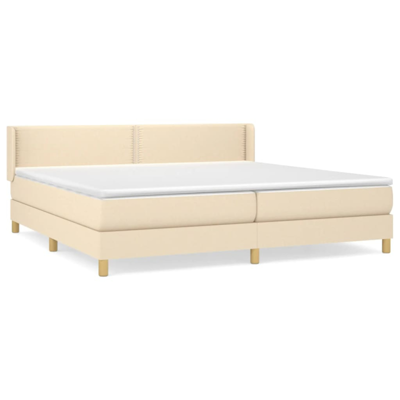 Boxspringbett mit Matratze Creme 200x200 cm Stoff