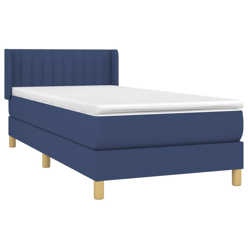 Boxspringbett mit Matratze Blau 90x190 cm Stoff