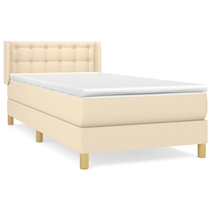 Boxspringbett mit Matratze Creme 80x200 cm Stoff