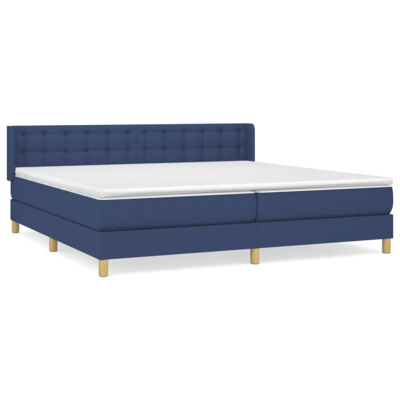 Boxspringbett mit Matratze Blau 180x200 cm Stoff