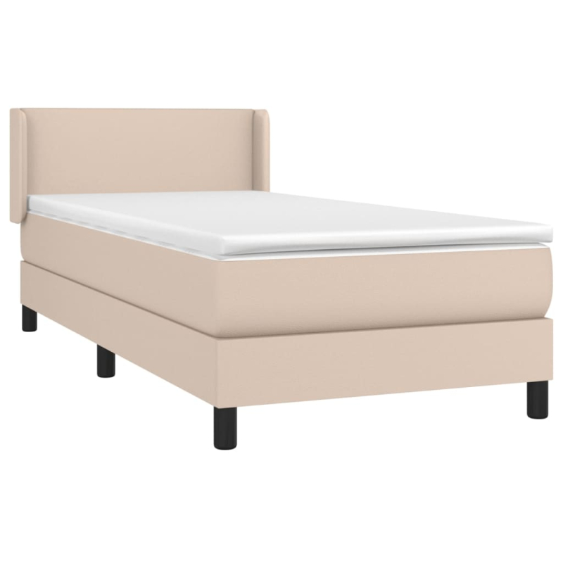 Boxspringbett mit Matratze Cappuccino-Braun 80x200cm Kunstleder