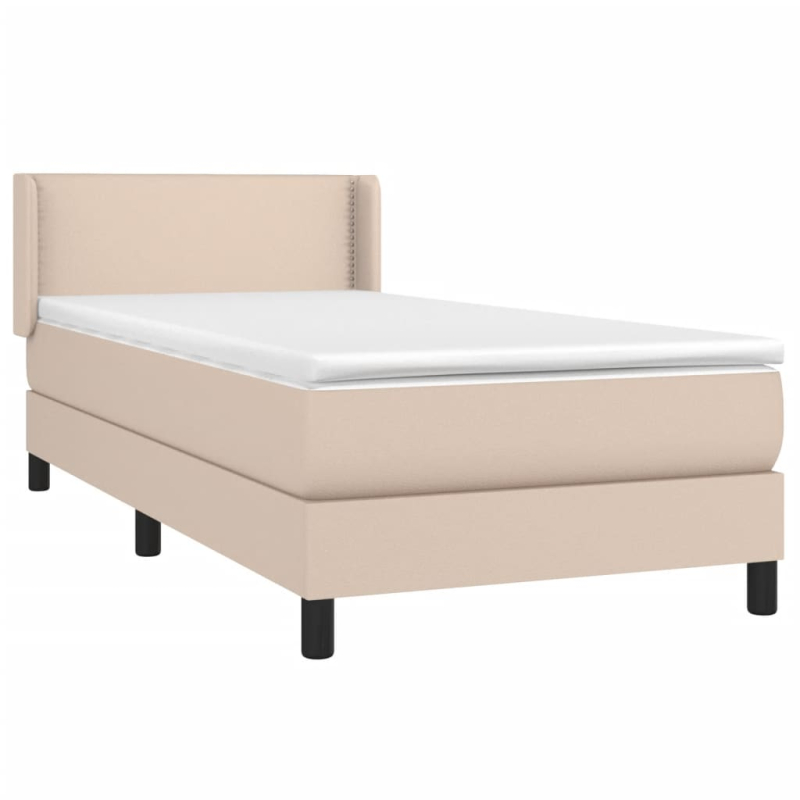 Boxspringbett mit Matratze Cappuccino-Braun 80x200cm Kunstleder