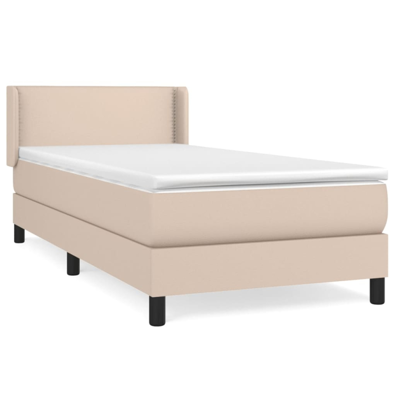 Boxspringbett mit Matratze Cappuccino-Braun 90x200cm Kunstleder