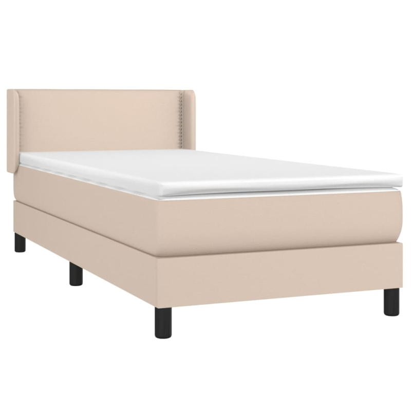 Boxspringbett mit Matratze Cappuccino-Braun 90x200cm Kunstleder