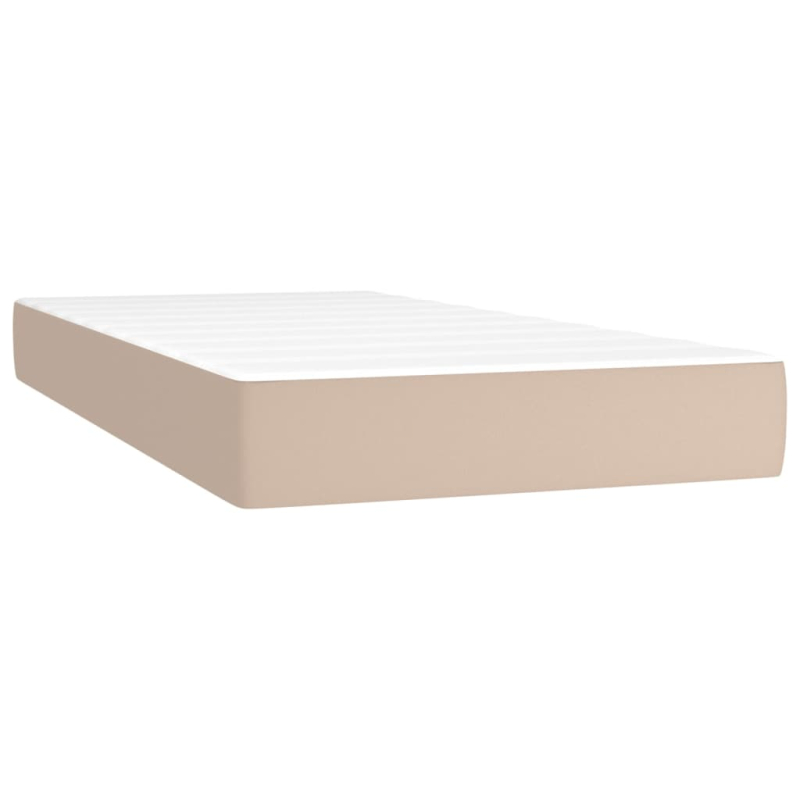 Boxspringbett mit Matratze Cappuccino-Braun 90x200cm Kunstleder