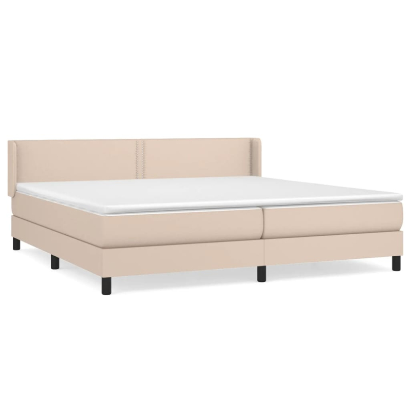 Boxspringbett Matratze Cappuccino-Braun 200x200cm Kunstleder