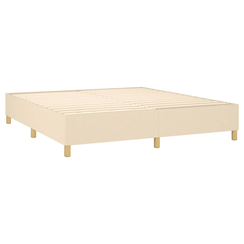 Boxspringbett mit Matratze Creme 180x200 cm Stoff