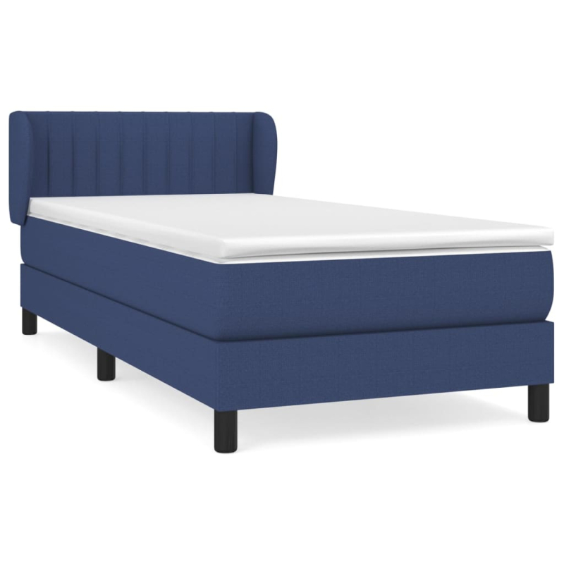 Boxspringbett mit Matratze Blau 90x200 cm Stoff