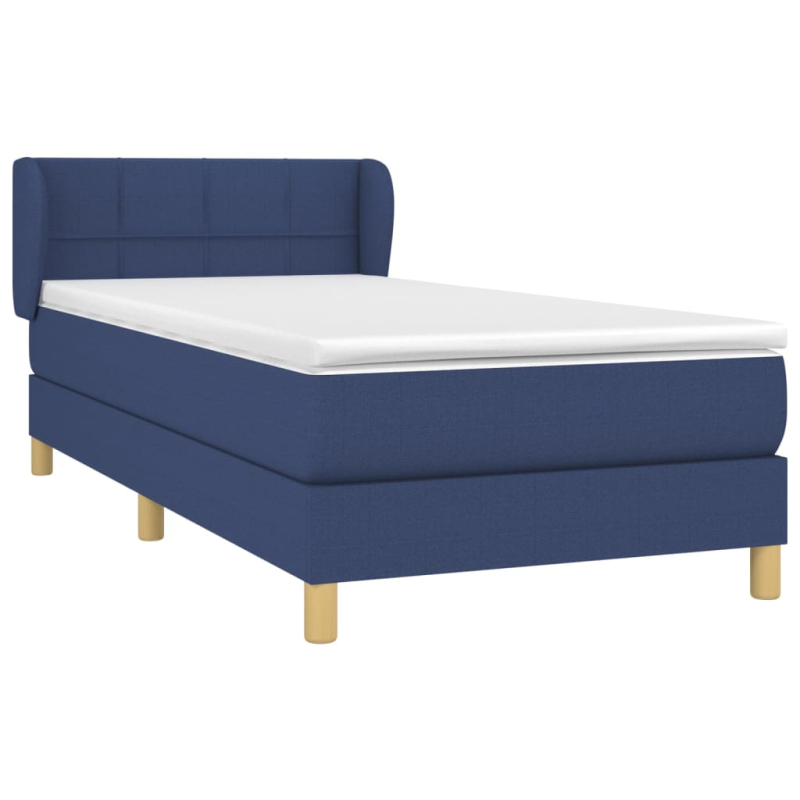 Boxspringbett mit Matratze Blau 90x200 cm Stoff